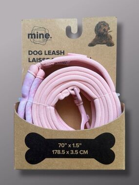Pink Gingham Soft Dog Leash 70 inch NWT